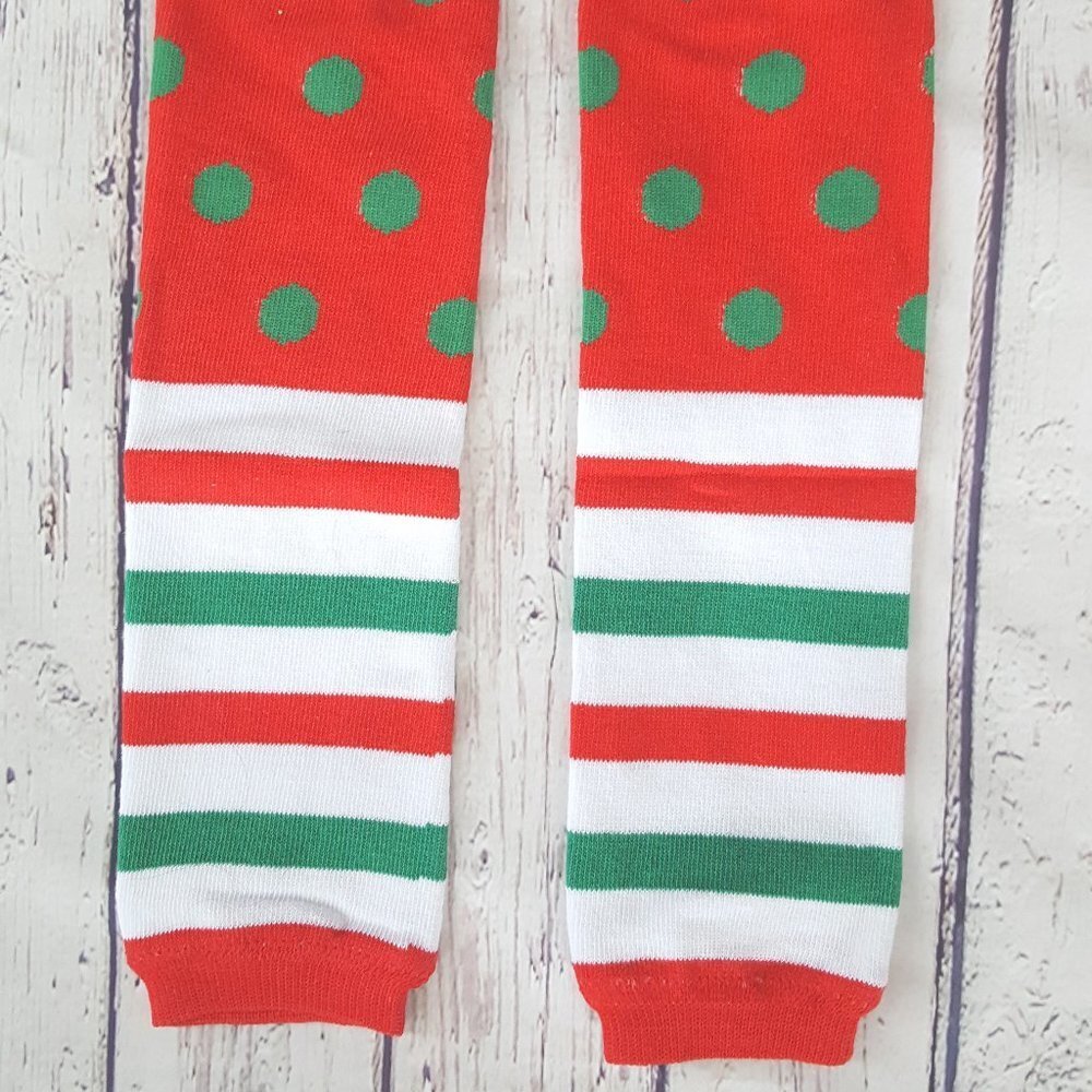 Polka Dot Christmas Legwarmers For Baby Girls and Toddler Girls Brand New